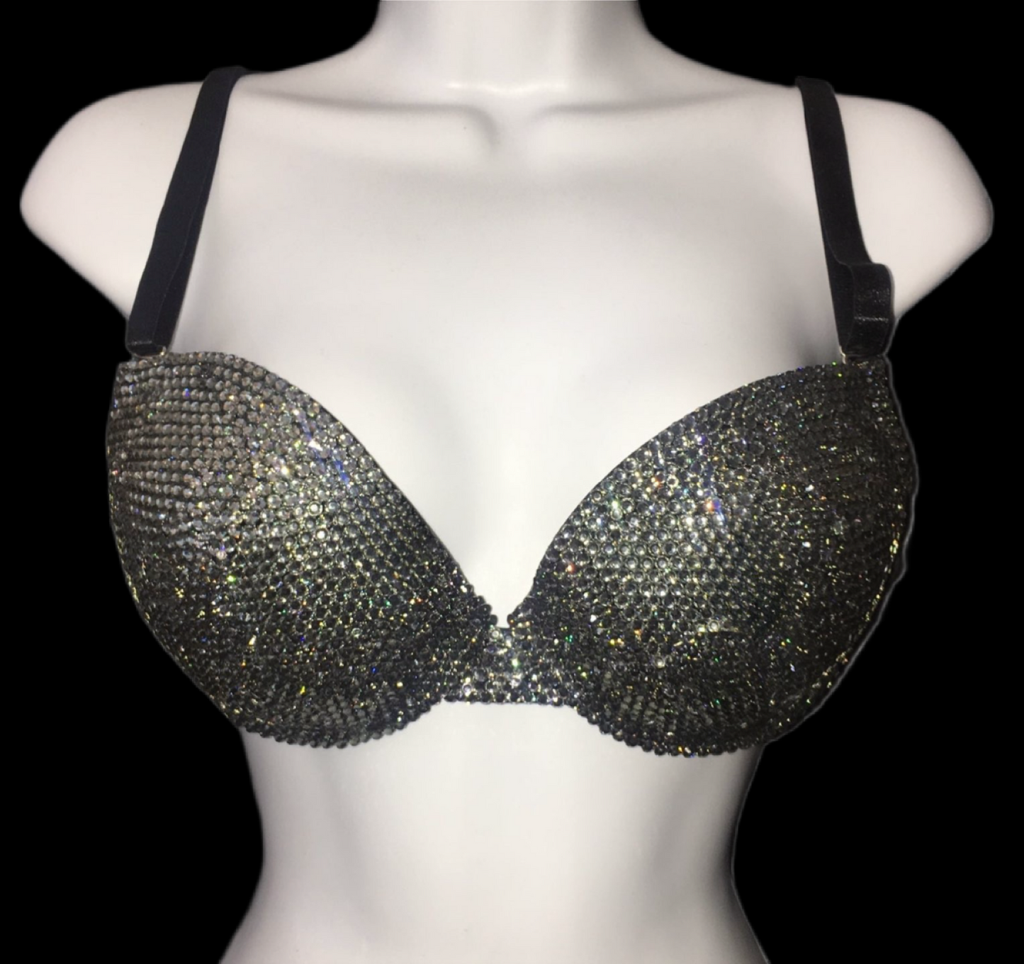 Black Diamond Luxe Crystal Strapless Bra In Black