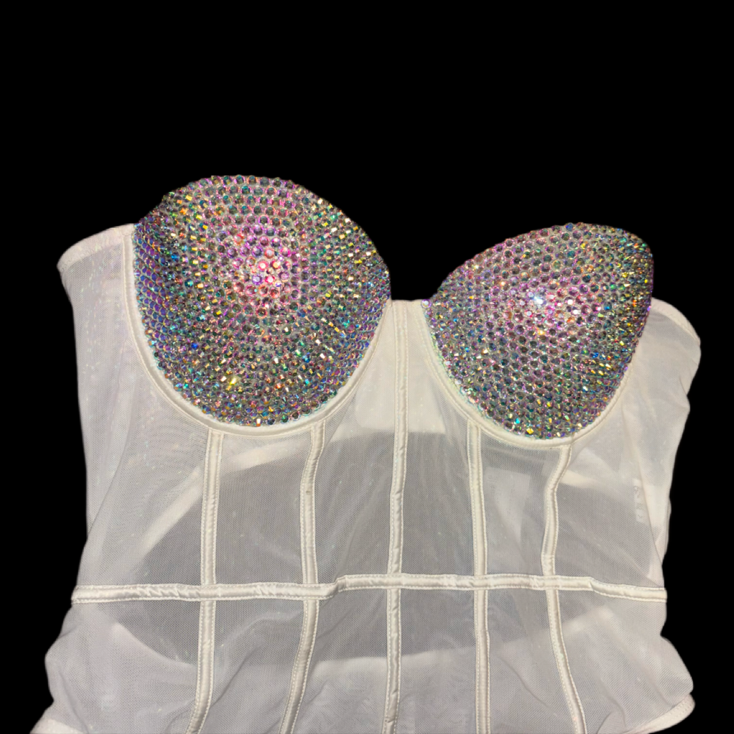 Crystal AB Iridescent Rhinestone Corset