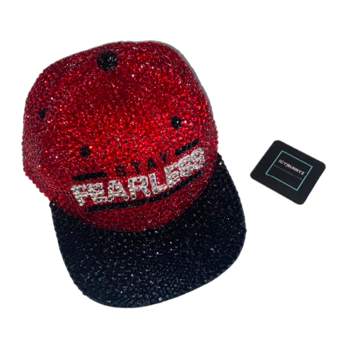 Nikki Bella Stay Fearless Red Custom Crystal Top & Hat Bundle