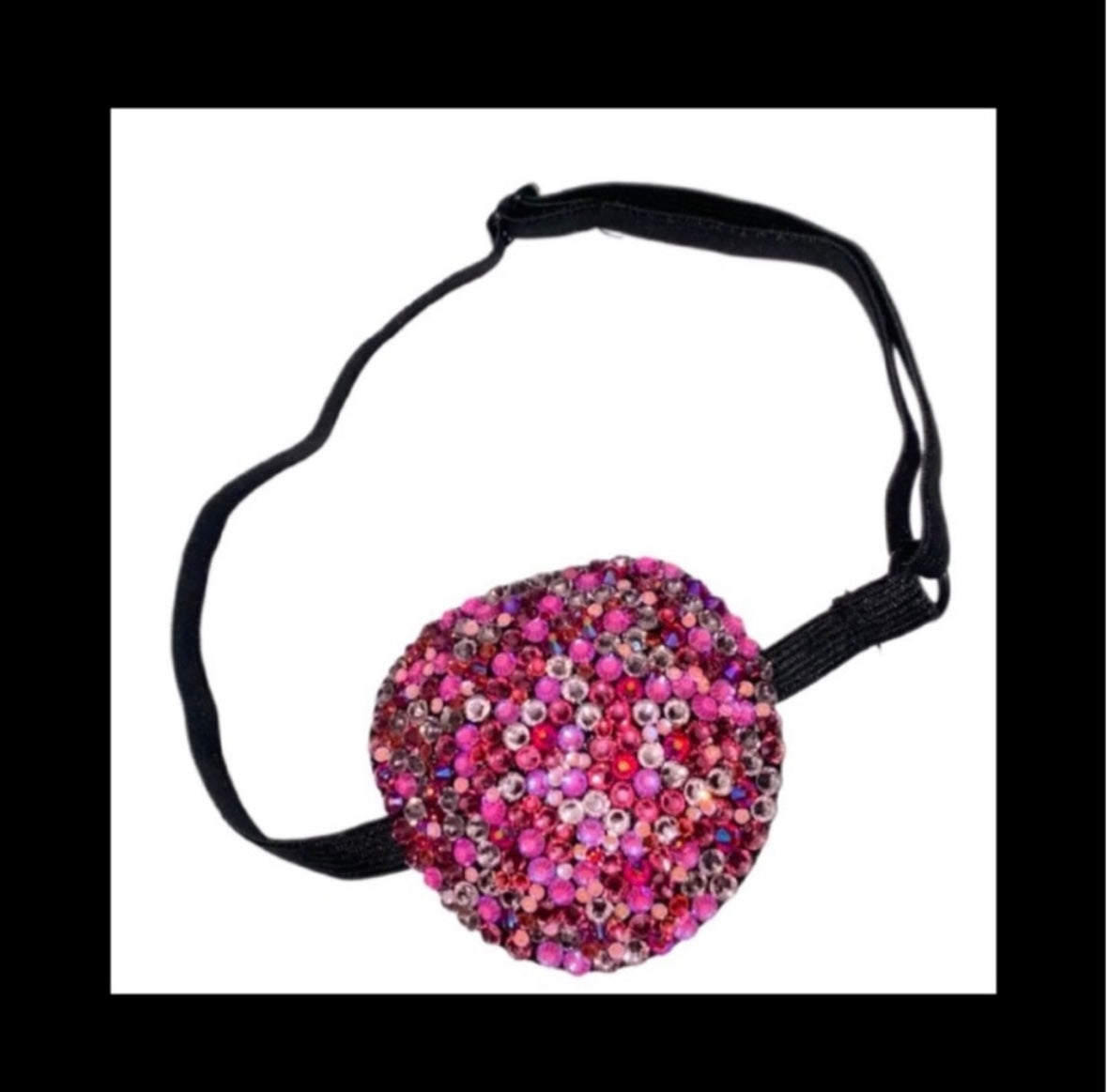 Pink Mix Padded Adjustable Crystal Eye Patch