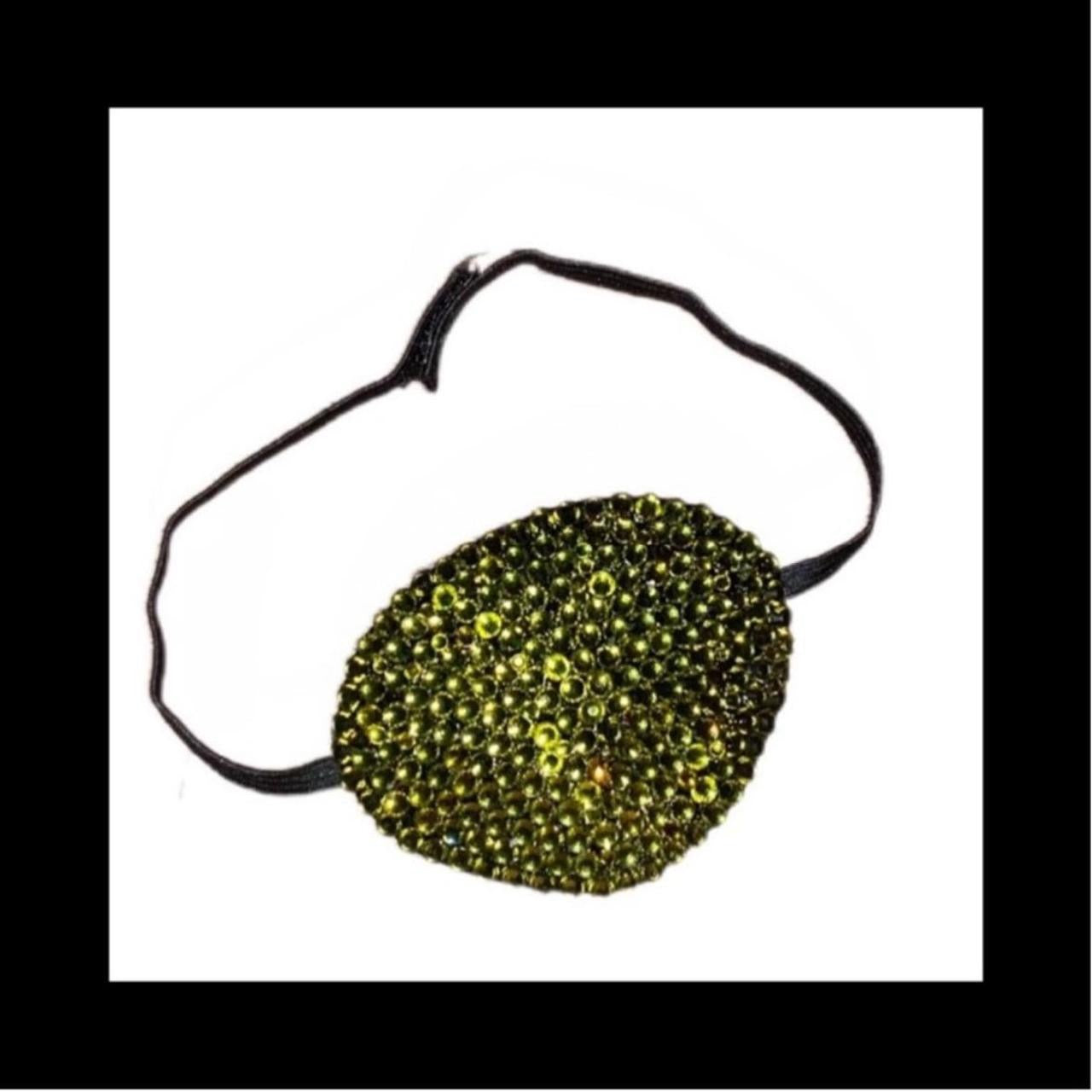 Olive Green Fancy Crystal Eye Patch