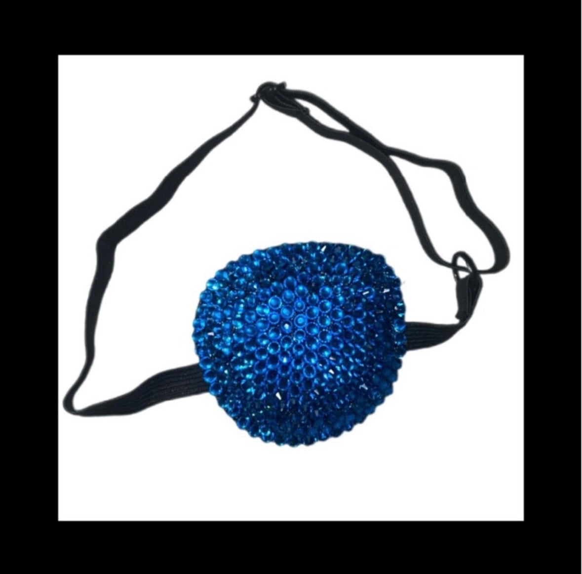 Capri Blue Padded Adjustable Crystal Eye Patch