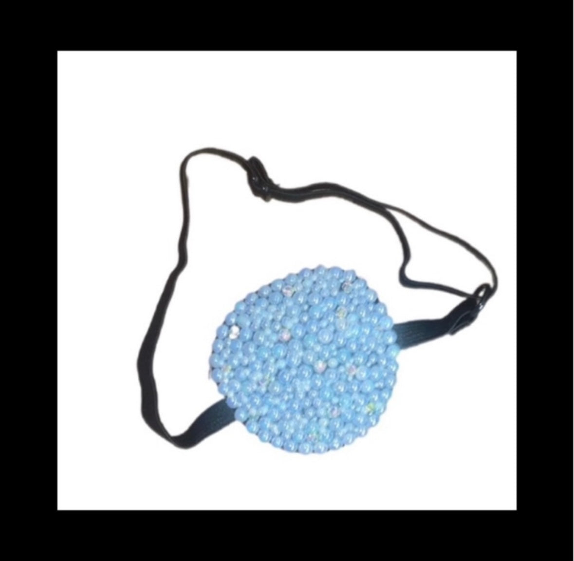 AB Pearls & Crystal Padded Adjustable Eye Patch