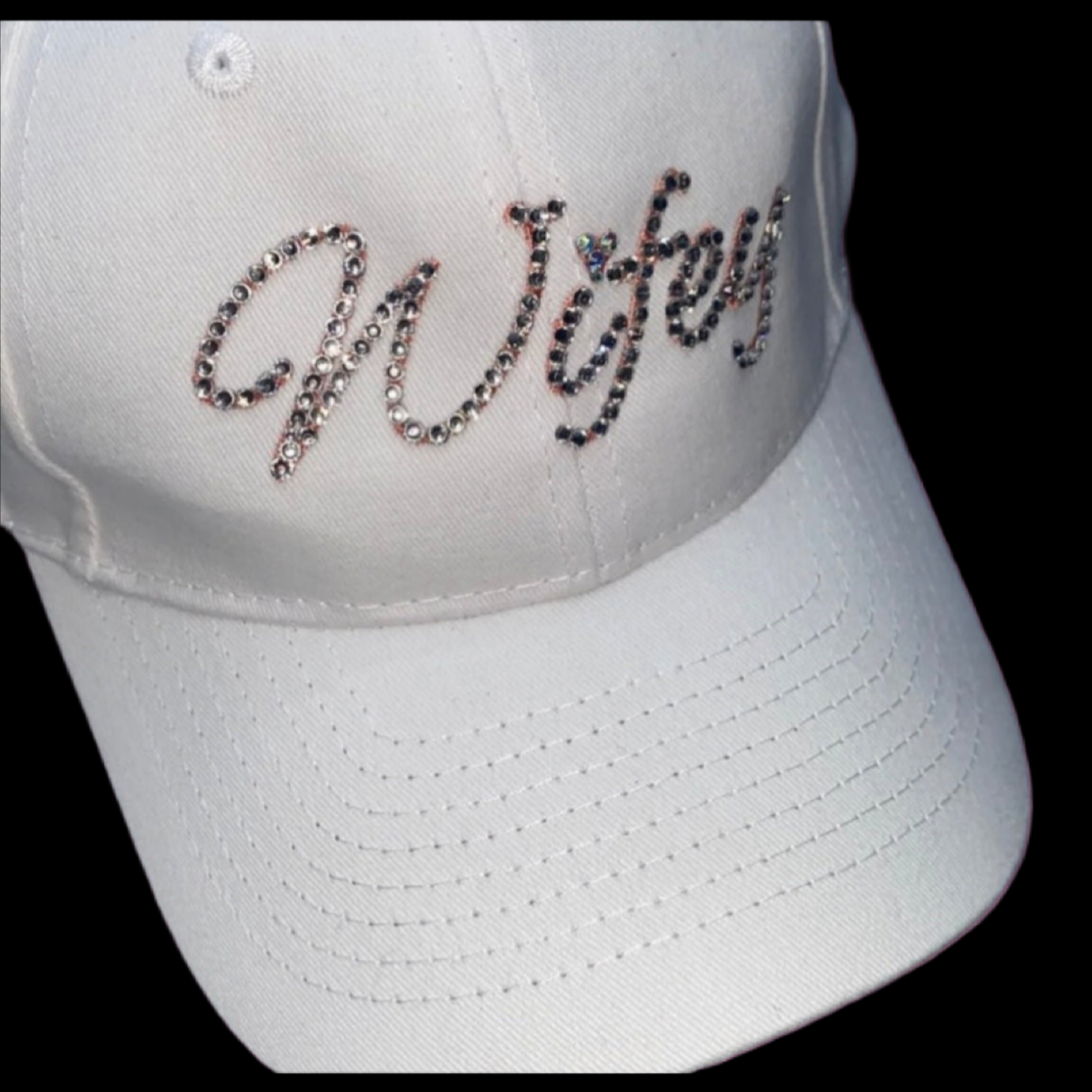 Wifey Baseball Hat With Luxe Crystals & Crystal AB