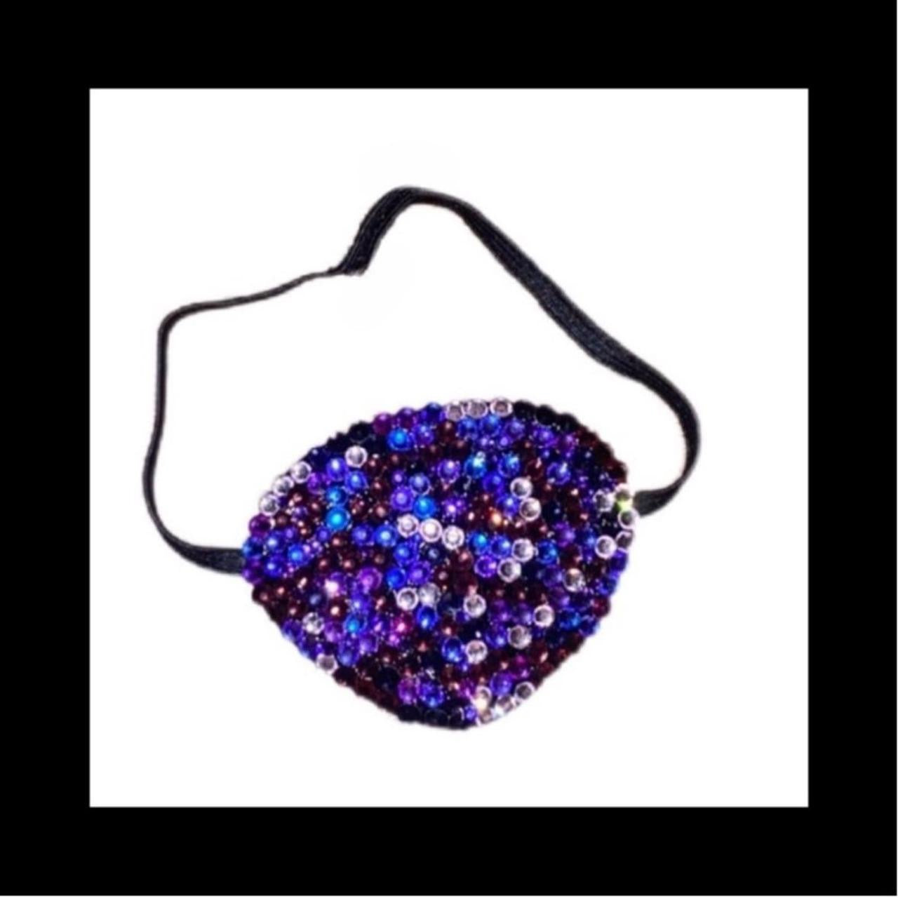 Purple Mixed Design Fancy Crystal Eye Patch