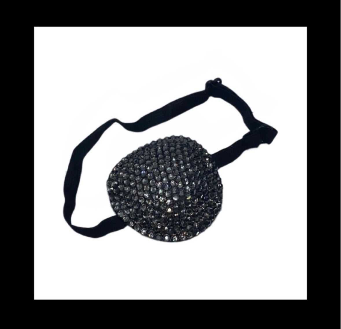 Black Diamond Padded Adjustable Crystal Eye Patch