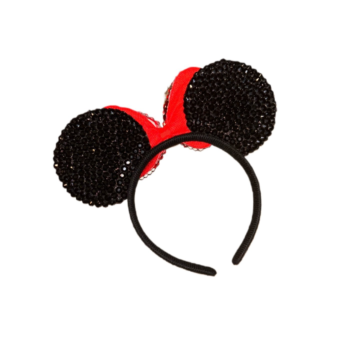 Minnie Red White & Crystal Ear Headband