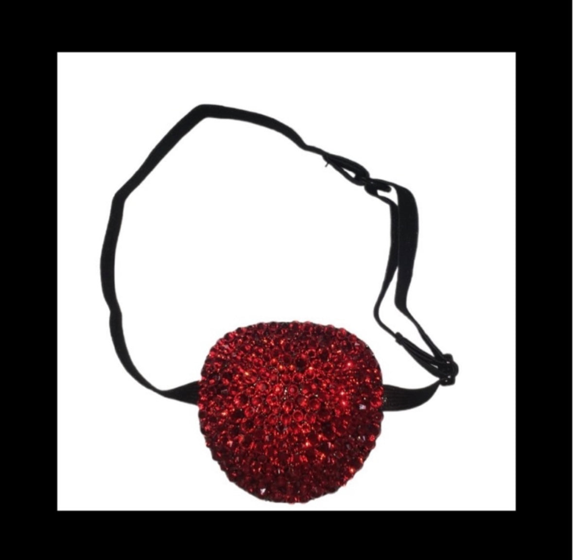 Siam Red Crystal Padded Adjustable Crystal Eye Patch