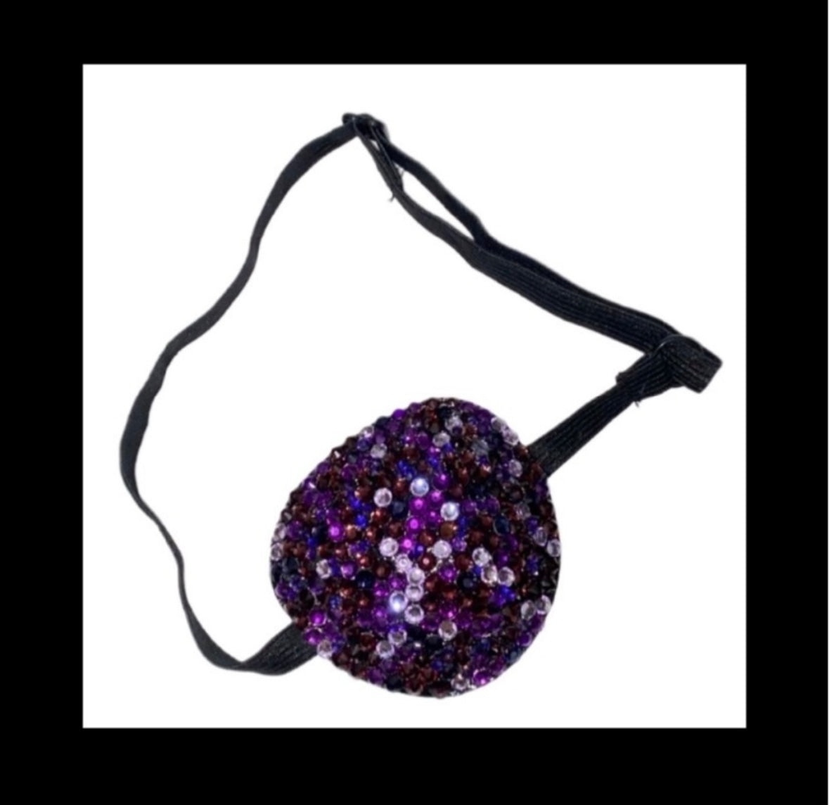 Purple Mix Padded Adjustable Crystal Eye Patch