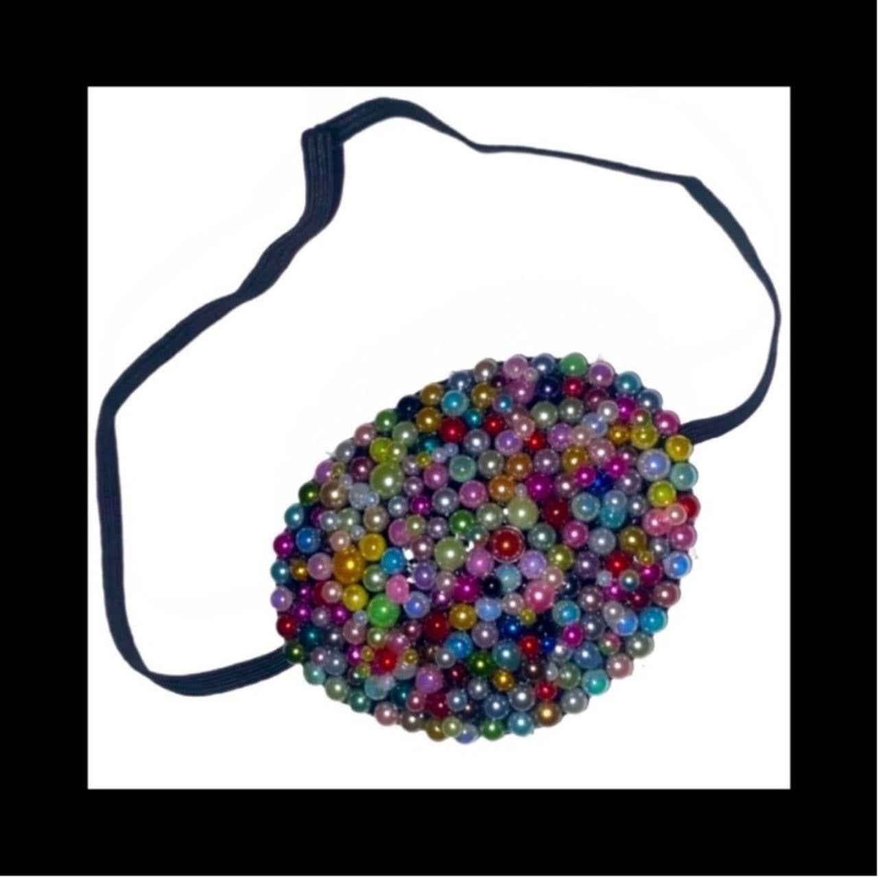 Mixed Pearls & Crystal Diamond Fancy Crystal Eye Patch